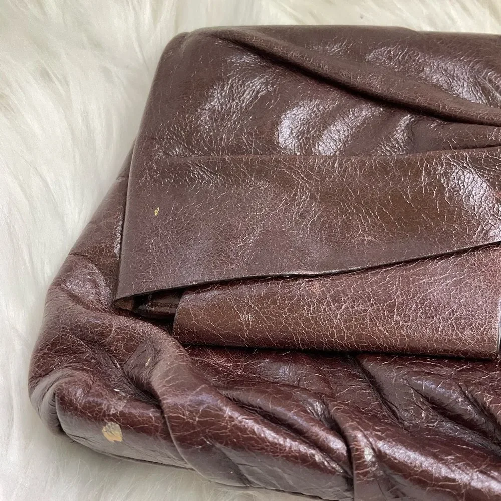 Hobo International Women's Dark Brown Bow Chain Purse Clutch Bag